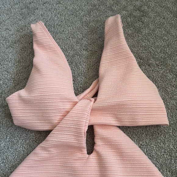 Pink Ribbed Swim Suit - Picture 2 of 7